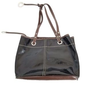 Nine West Purse Handbag Black Faux Leather